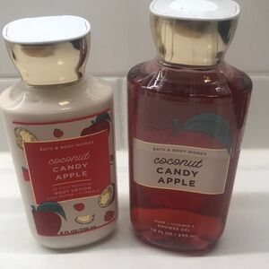 NWT! RARE! BBW Coconut Candy Apple Shower Gel & Body Lotion Set